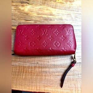 Louis Vuitton Monogram Red Empriente Zippy Wallet